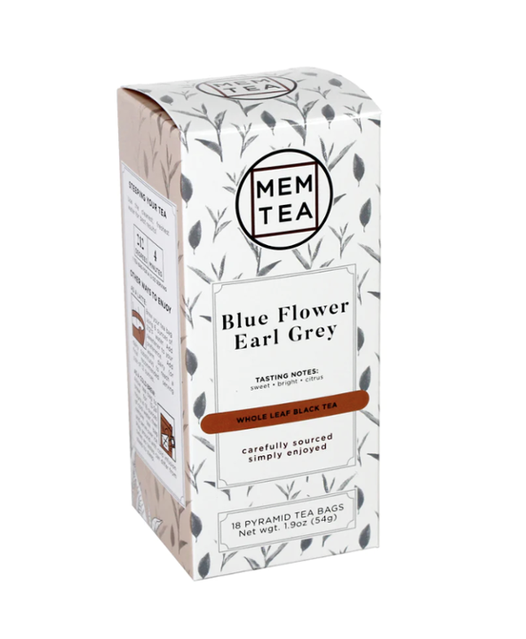 blue flower earl grey tea - mem tea box