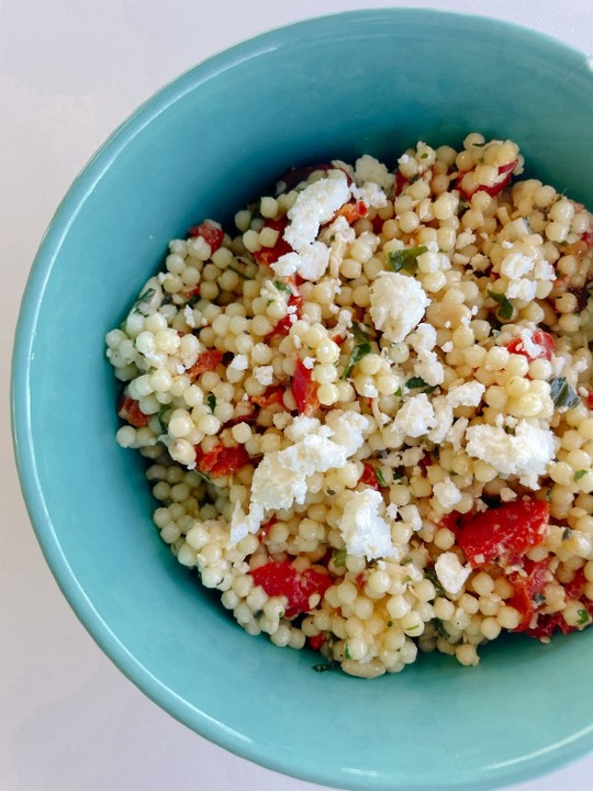 mediterranean pearl pasta salad (serves 10)