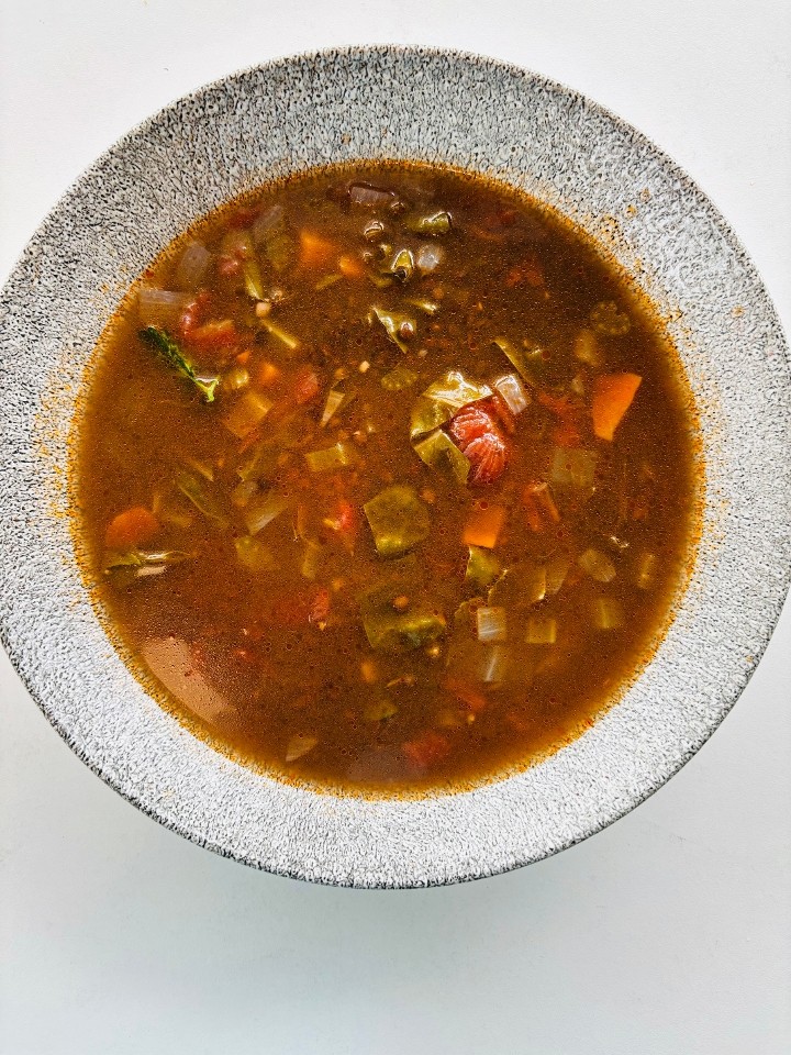 swiss chard + lentil soup GF