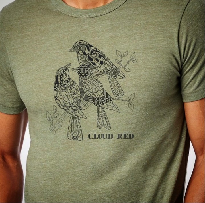 Army Green w/Birds t-Shirt