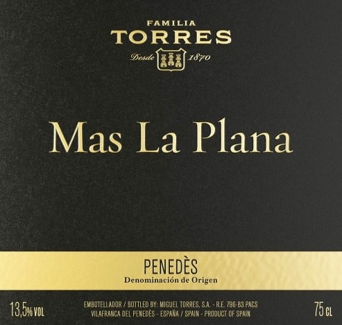 2017 Familia Torres, Mas La Plana Penedes