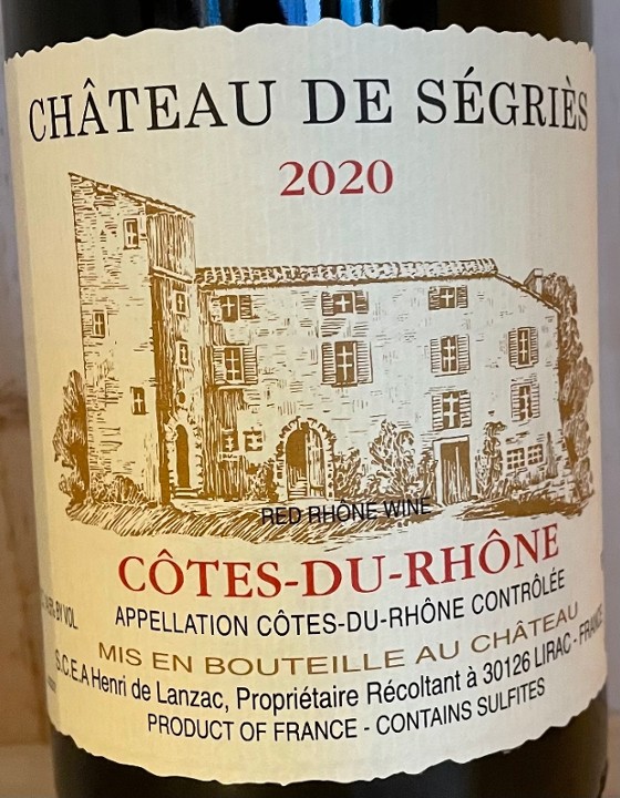2020 Chateau de Segries Cotes du Rhone Rouge