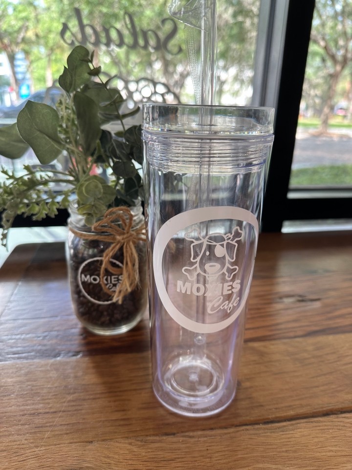 Clear Cold Plastic Travel Cup with Straw