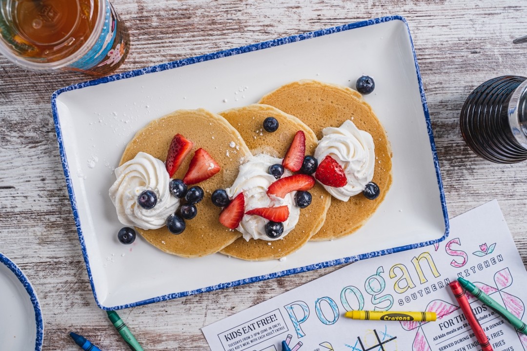 Kid's Pancakes with Whipped Cream & Mixed Berries