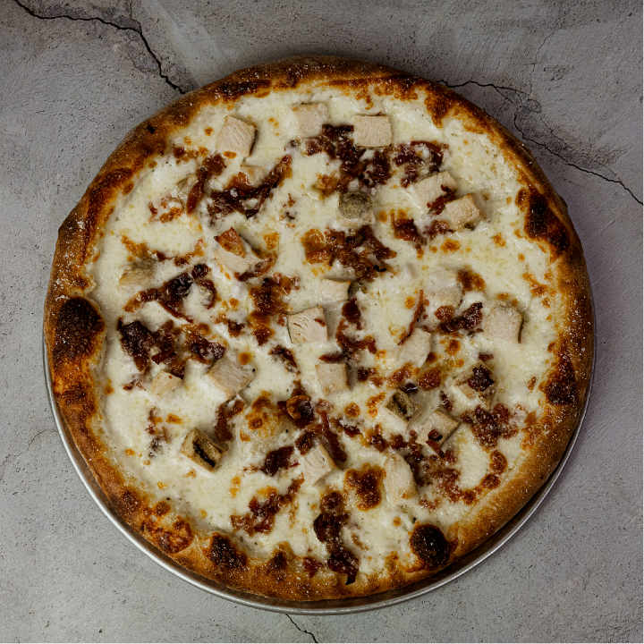 20" Bacon Chicken  Alfredo Pizza