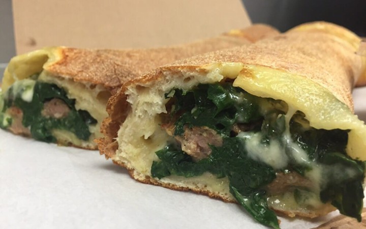 Small Sausage and Spinach Stuffed Bread