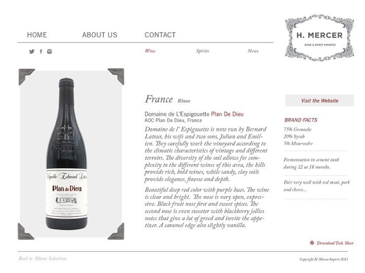 Rhone Red Cote du Rhone  "Le Plan de Dieu" by Domaine de l’Espigouette " 2018 (V/O)