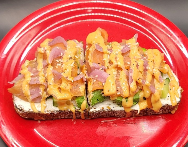 Spicy Salmon Roll Toast