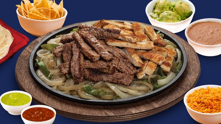 Family Platters 4- Fajitas, Sirloin & Chicken Fajitas