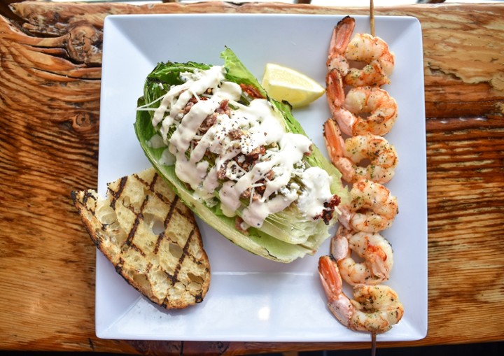 Grilled Romaine with Grilled Shrimp*