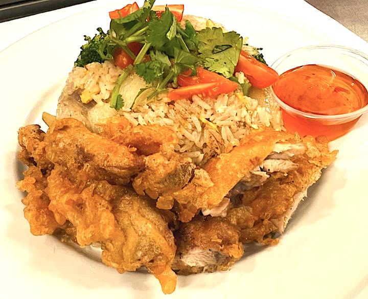 Crispy chicken Thai fried rice