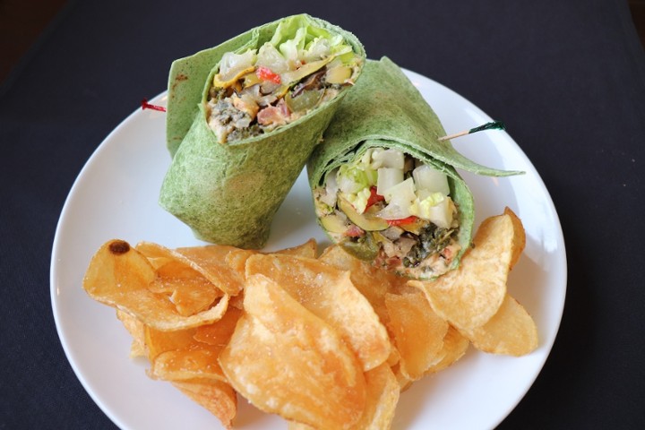 Roasted Vegetable and Hummus Wrap