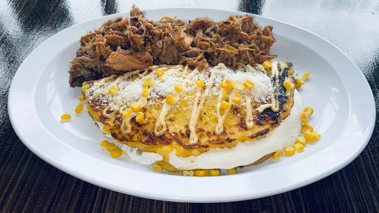 Cachapa Pulled Pork and Cheese