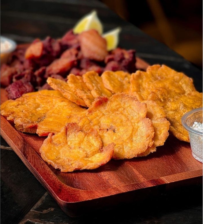 Tostones and Side of Meat