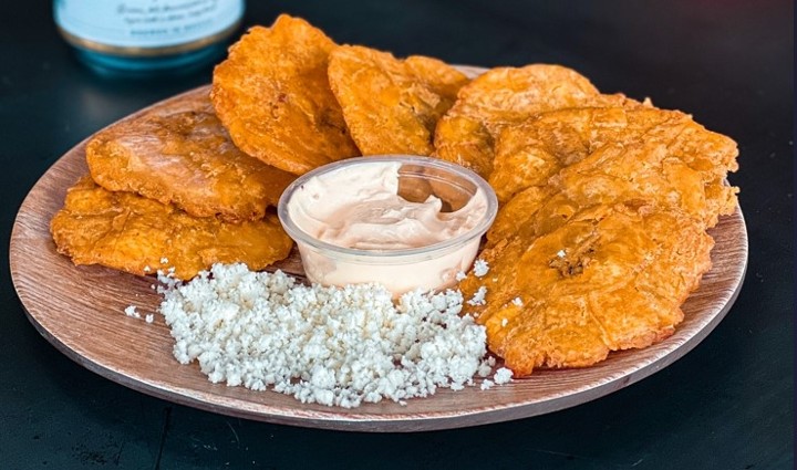 Tostones, Cheese and Nata