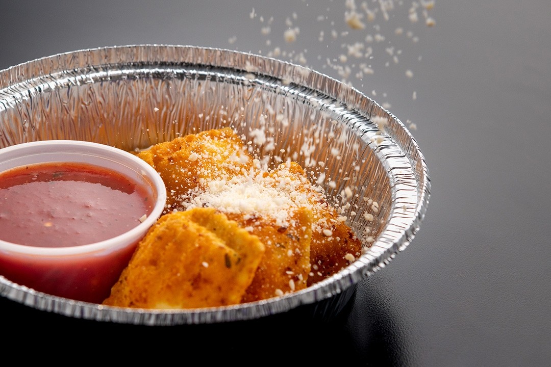 Fried Cheese Ravioli with a Side of Marinara