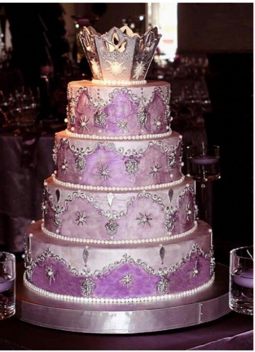 Purple Crown Wedding Cake