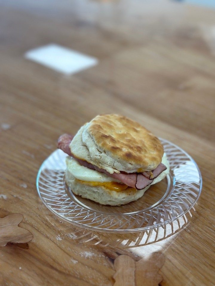 Ham, Egg, and Pimiento Cheese Biscuit