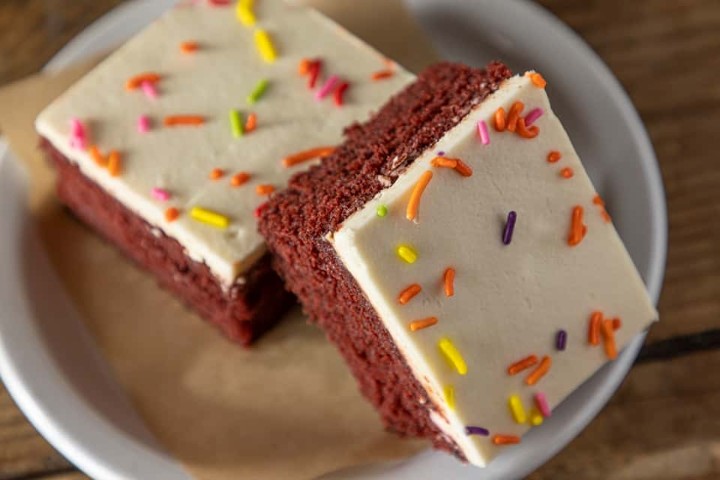 Red Velvet Sheet Cake Slice