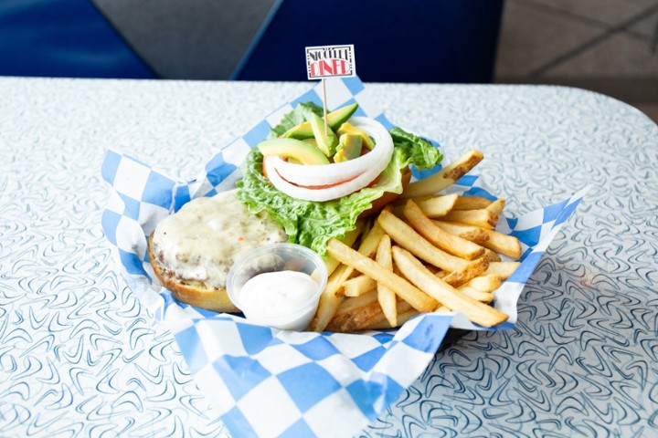 Mushroom Bacon Bleu Burger