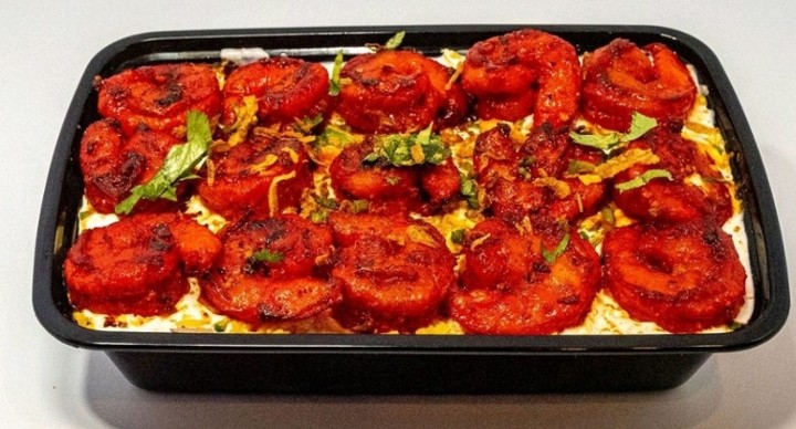 Tandoori Shrimp over Rice