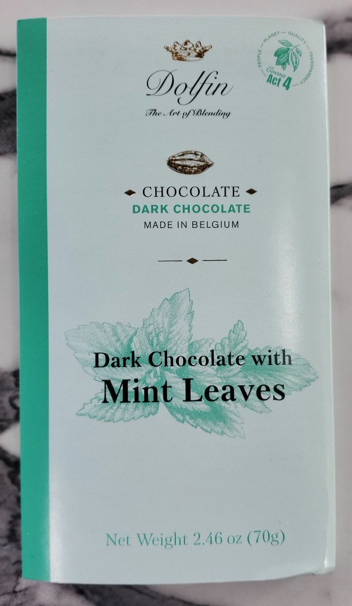 Dolfin Dark Chocolate with Mint Leaves