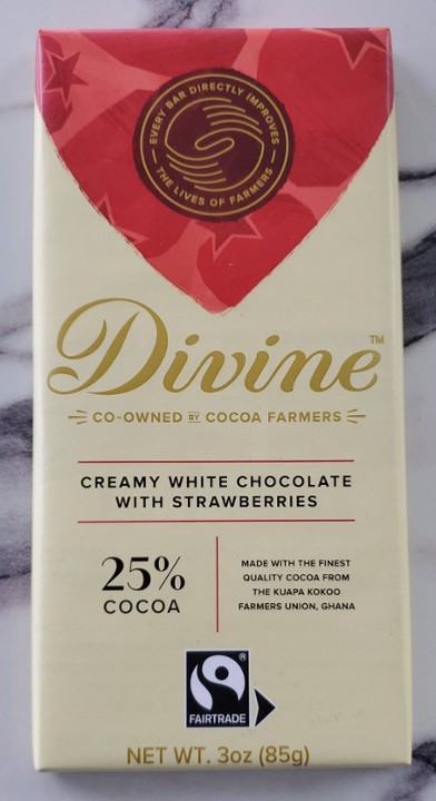 Divine White Choco /w Strawberries Bar