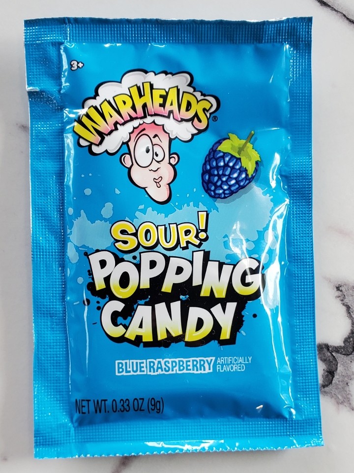 Warheads Sour Popping Candy Blue Raz