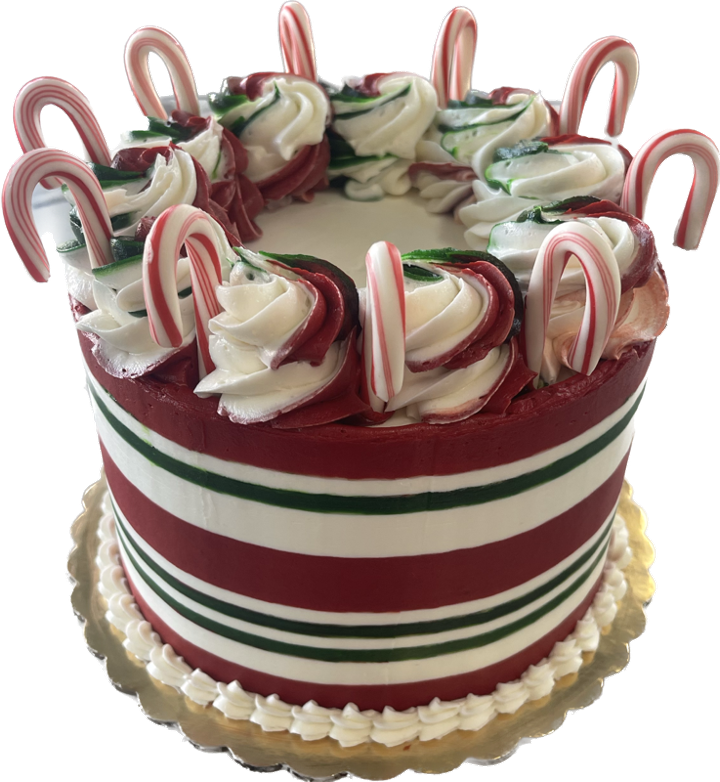 8" Candy Cane Stripe Cake