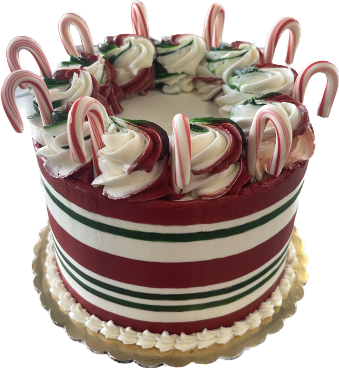 8" Candy Cane Stripe Cake