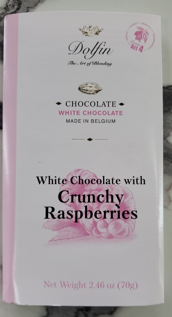 Dolfin White Chocolate with Crunchy Raspberries
