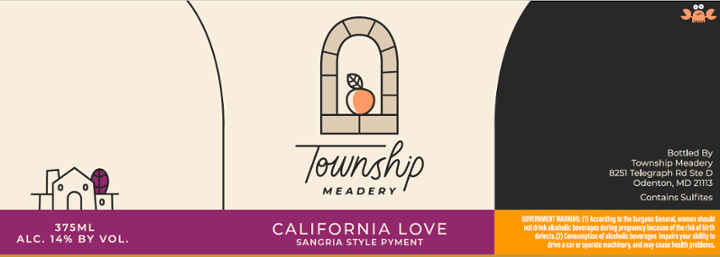 Township Meadery - California Love 375ml Bottle