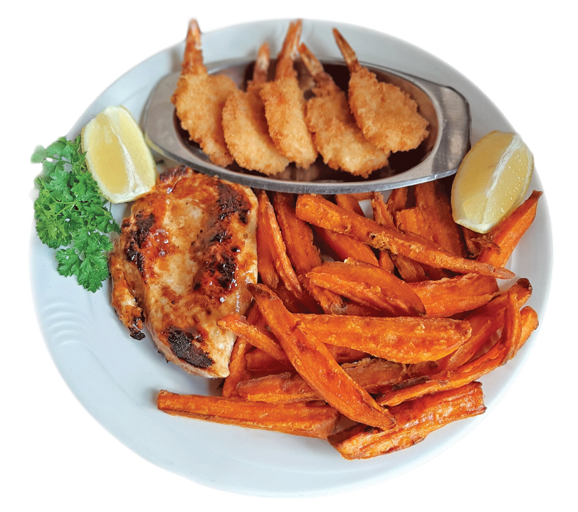 BBQ Chicken & Fried Shrimp Combo