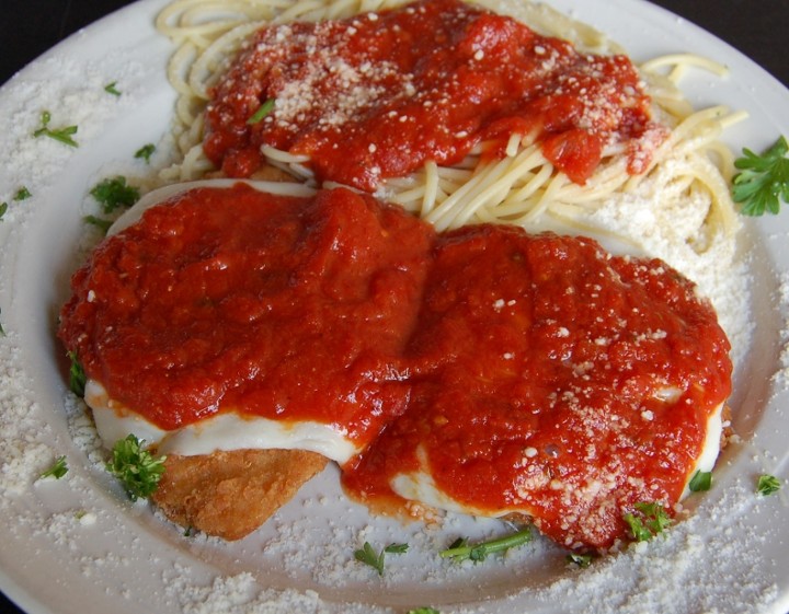 Chicken Breast Parmesan w/ Spaghetti & 1 Vegetable