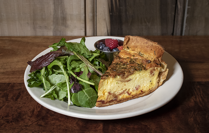 Savory Deep Dish Quiche with bacon & sharp cheddar