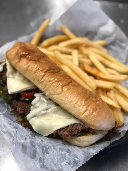 .Phily Steak & Cheese sub w/ French fries