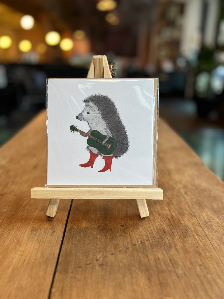 Hedgehog with Ukulele Greeting Card