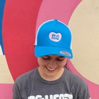 Pink Taco Heart on Blue Cap