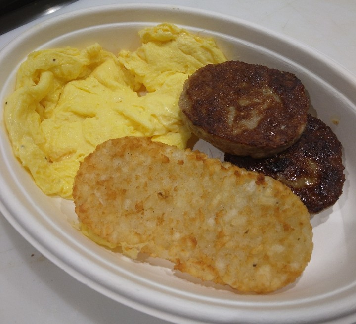 Breakfast Plate - Egg, Sausage Pattie & Hashbrown