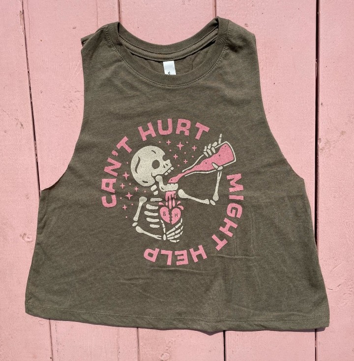 Can't Hurt Cropped Tank - Olive