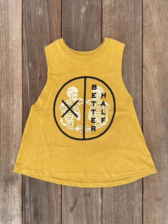 Circle Skelly Logo Cropped Tank - Mustard Yellow