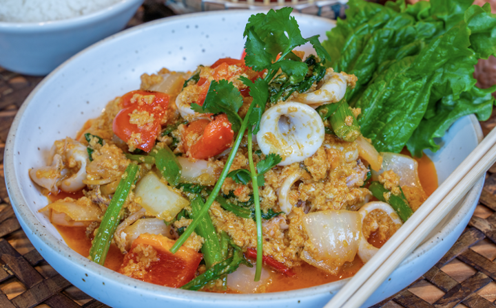 Stir Fried Squid with Salted Egg Yolk