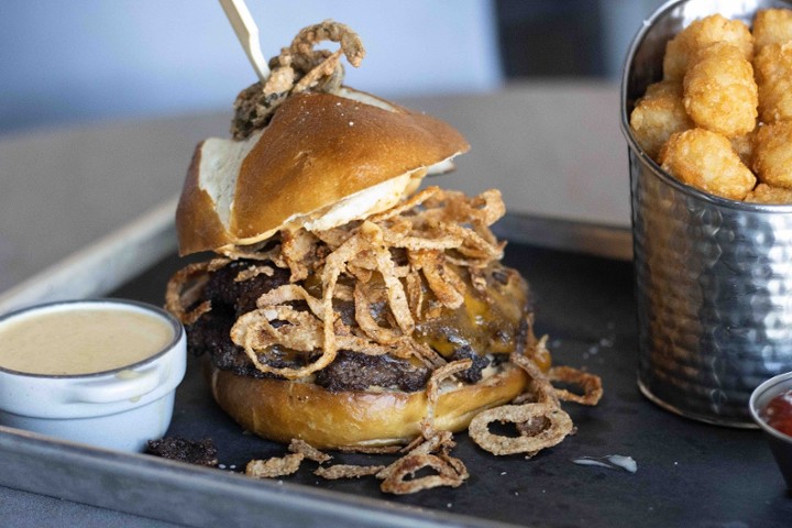 Beer Cheese Stack Burger