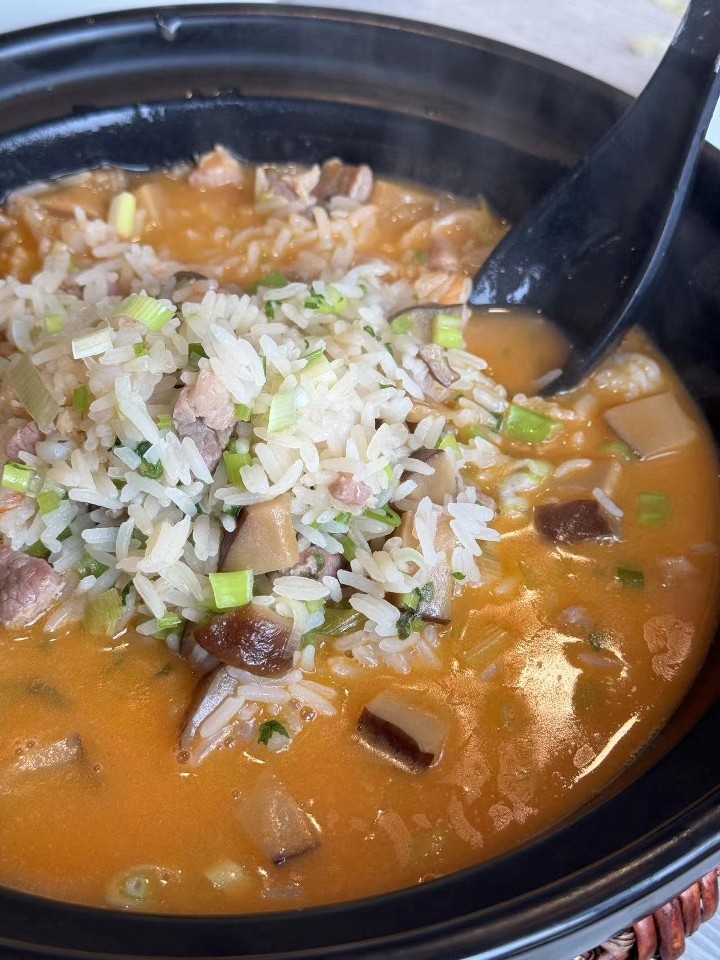 鲜虾汤捞饭 Fresh Shrimp in Soup with Stewed Rice