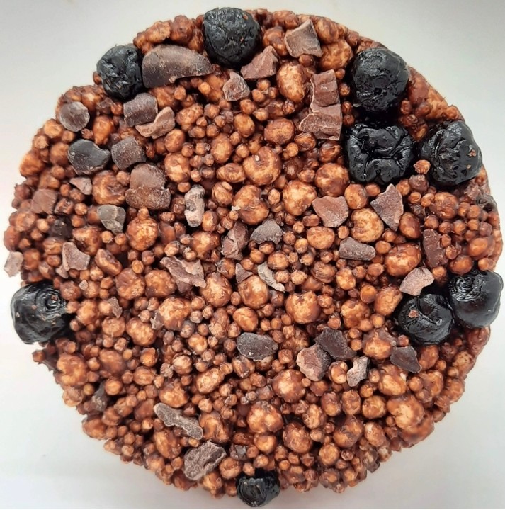 Paktli Puffed ancient grains 55% chocolate w blueberries & Cato nibs