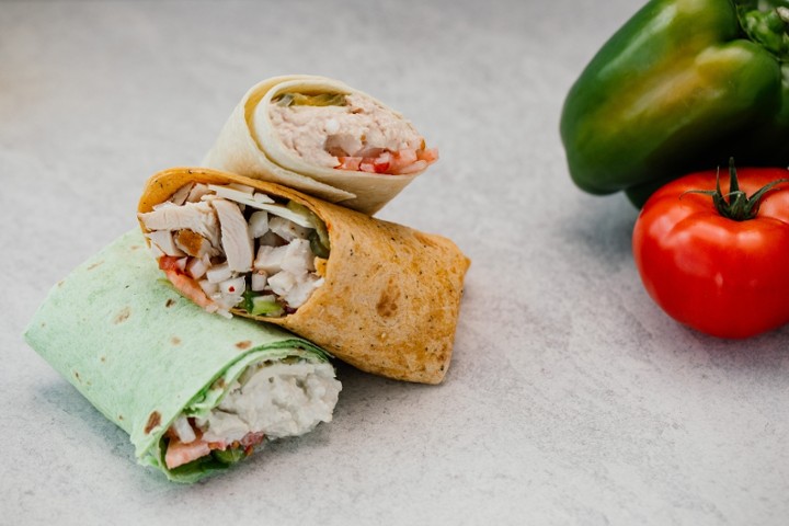 TOMATO BASIL WRAP - EGG SALAD COFFEE POT