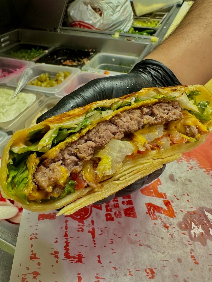 Beef Burger Crunch Wrap Supreme Combo