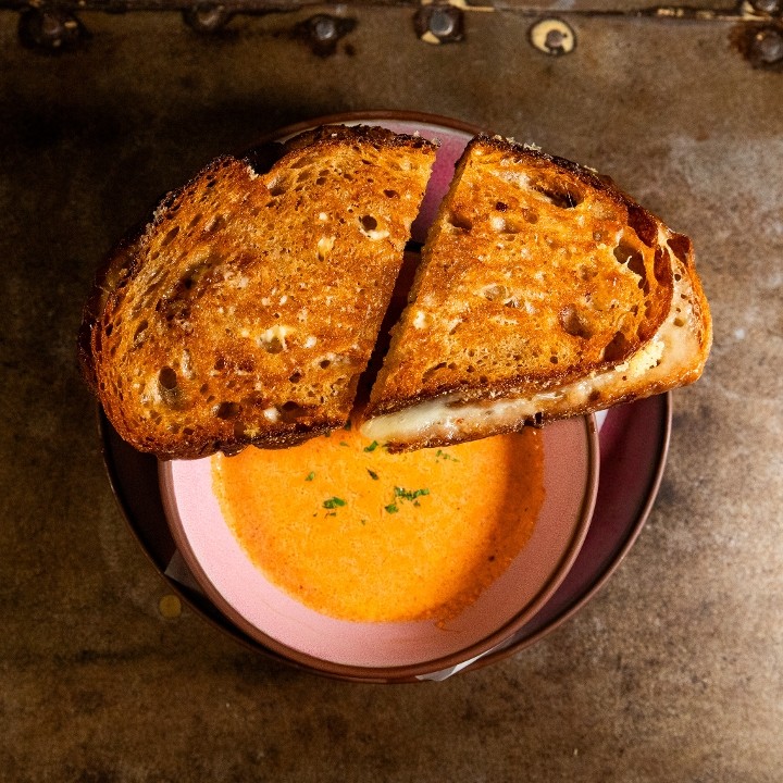 Heirloom Tomato Bisque and Grilled Cheese