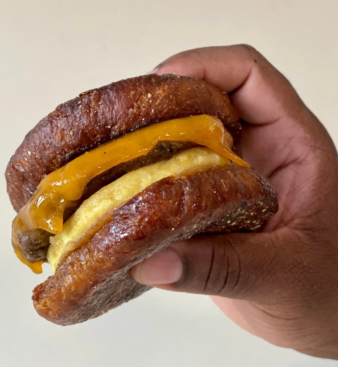 Breakfast Sandwich w/ BLACKeyed Pea Scrapple