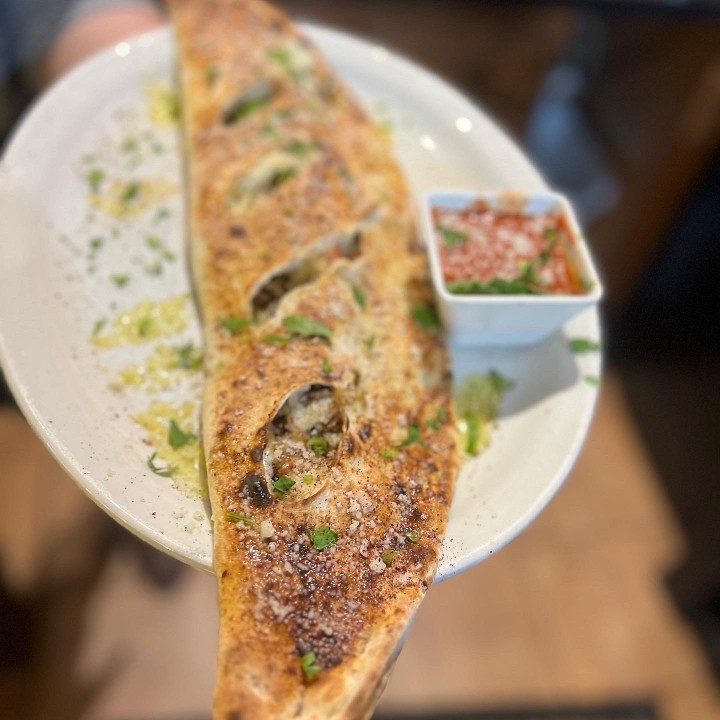 Chicken Shawarma Calzone With Onions And Peppers